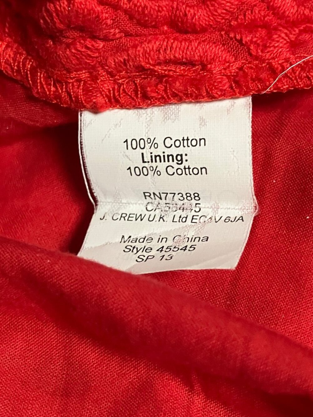 J. Crew No. 2 Pencil Skirt Ultra Eyelet, Red, Cotton, Size 4, Style 45545 - Picture 4 of 4